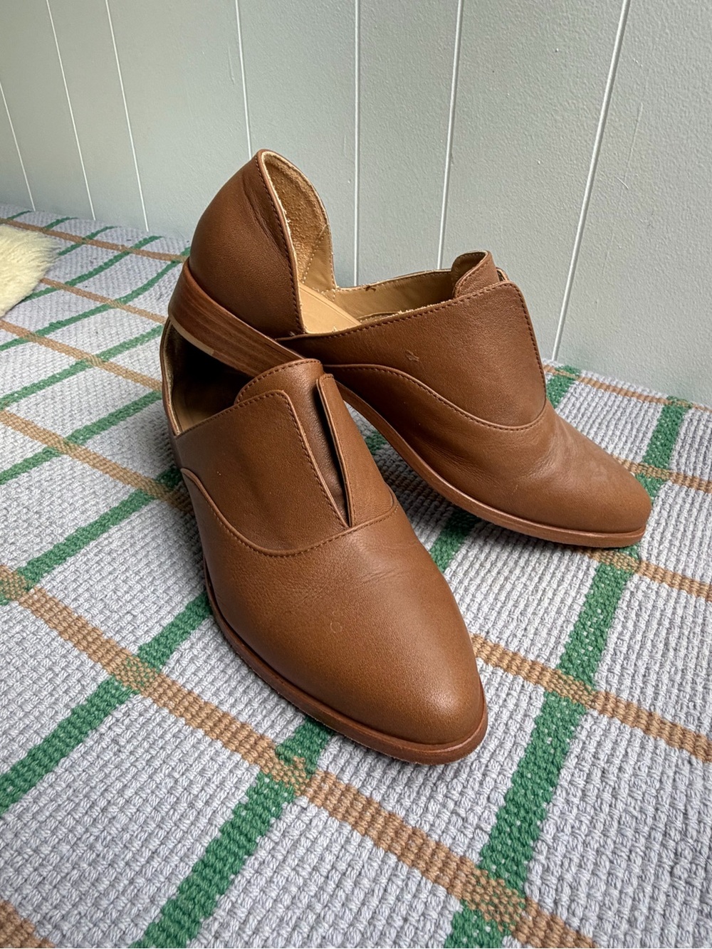 Women’s Brown Leather Slip-On Heels